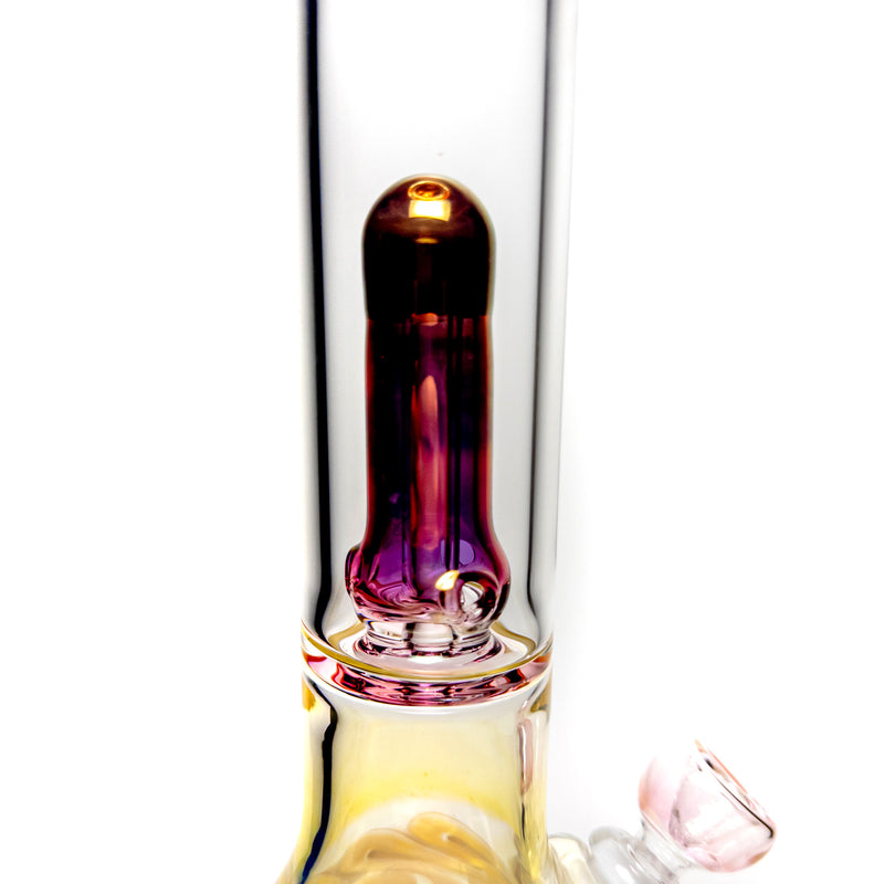 Mary Jane's Glass Studio - 21" Beaker - Double Perc - Silver & Gold Fume - The Cave