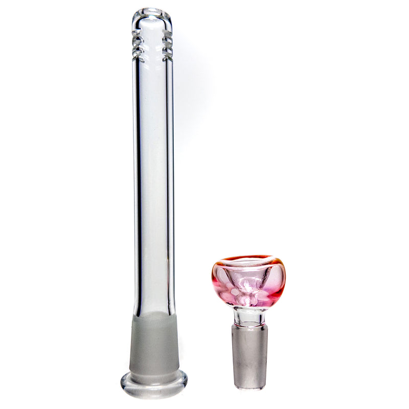 Mary Jane's Glass Studio - 21" Beaker - Double Perc - Silver & Gold Fume - The Cave