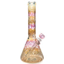 Mary Jane's Glass Studio - 11" Beaker - 38x4 - Silver & Gold Fume - The Cave