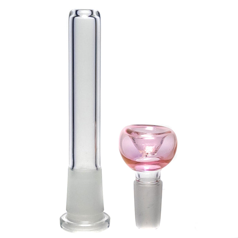 Mary Jane's Glass Studio - 11" Beaker - 38x4 - Silver & Gold Fume - The Cave