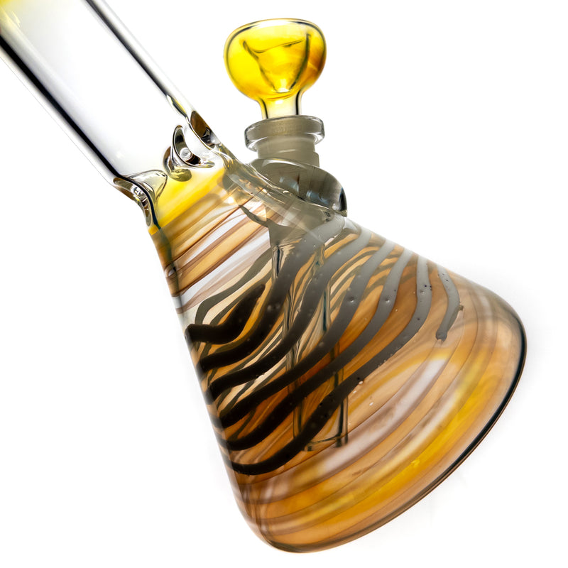 Mary Jane's Glass Studio - 10" Beaker - 32x4 - Fume w/ White - The Cave