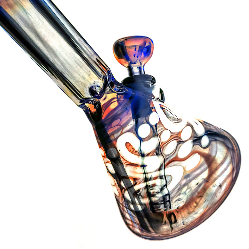 Mary Jane's Glass Studio - 10" Beaker - 32x4 - Fume w/ Black - The Cave