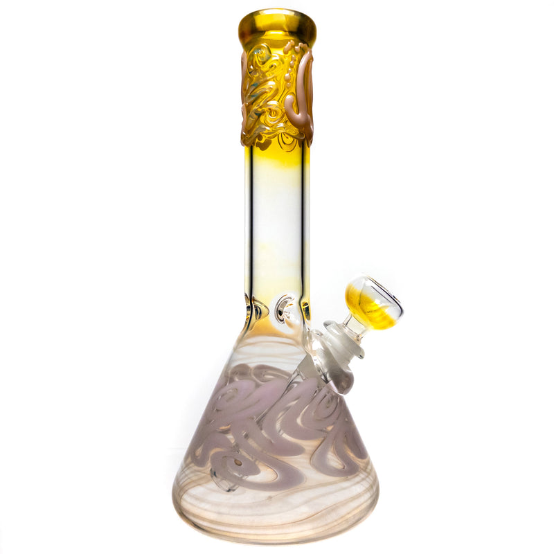 Mary Jane's Glass Studio - 10" Beaker - 32x4 - Fume w/ Pink - The Cave