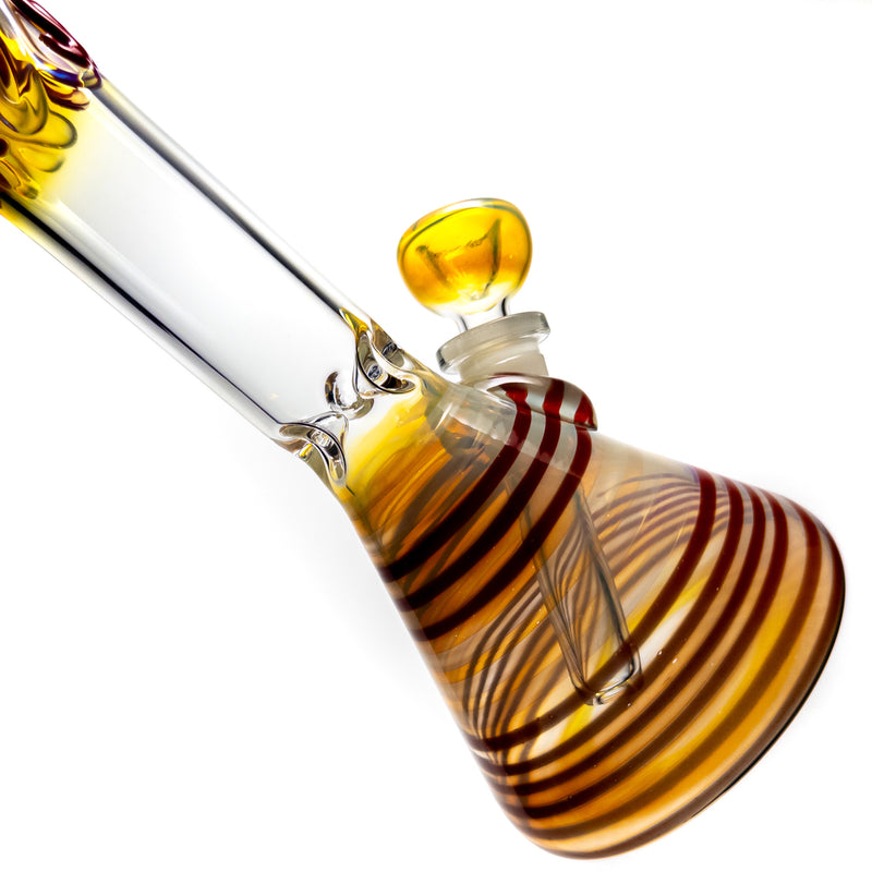 Mary Jane's Glass Studio - 10" Beaker - 32x4 - Fume w/ Red - The Cave