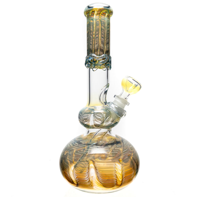 Mary Jane's Glass Studio - 10" Double Bubble - 32x4 - Fume W&R Green Blue - The Cave