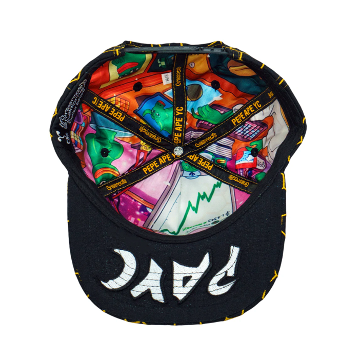 Grassroots - Pepe Ape Yacht Club Black Snapback Hat - Small/Medium - The Cave