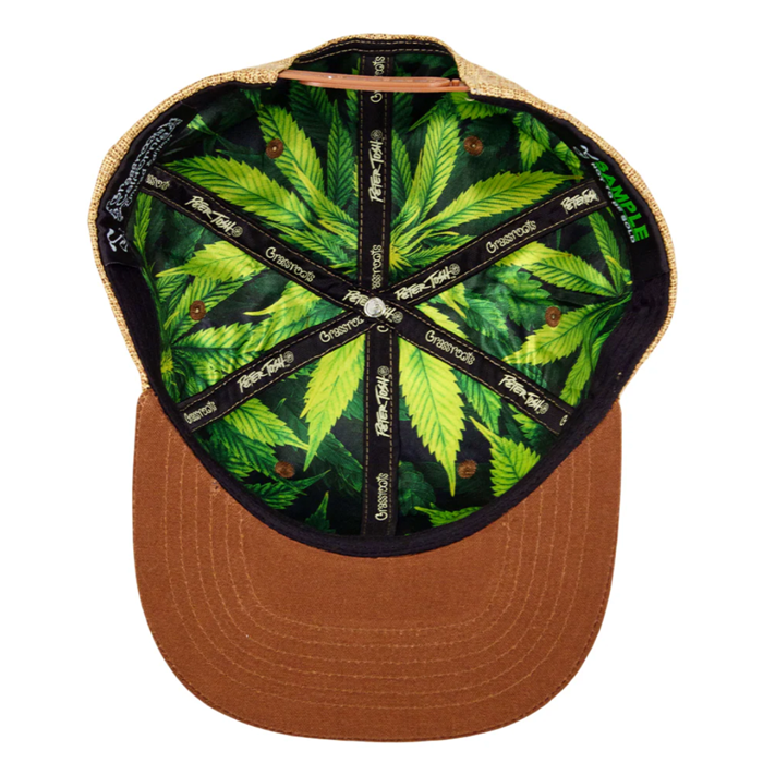 Grassroots - Peter Tosh Tan Leaf Snapback Hat - Small/Medium - The Cave