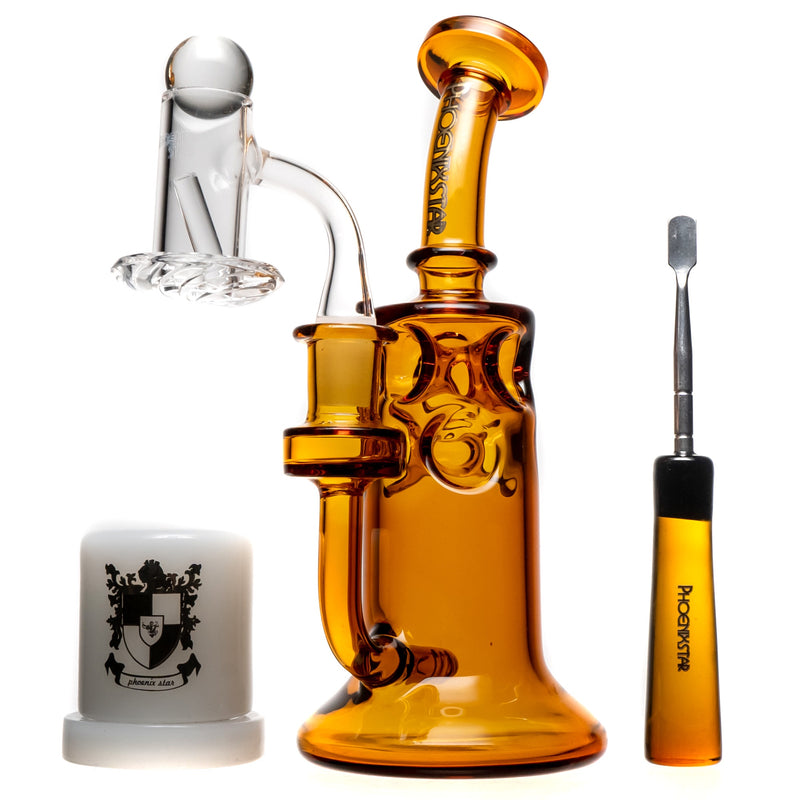 Phoenix Star - Rig Kit - Dimple Bubbler - Amber - The Cave