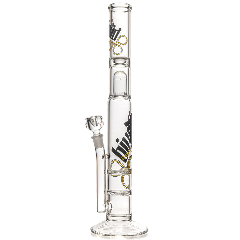 Liquid Sci - Straight Tube w/ Jacuzzi Perc - Black & Yellow Label - The Cave