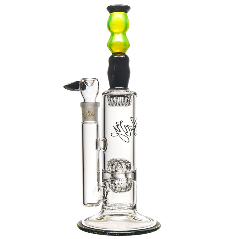 Envy Glass - Double Waffle Perc - Black & Slyme w/ Black Label - The Cave