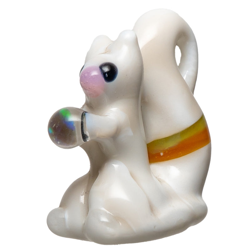 Irene - Pendant - Squirrel w/ Opal - Green & Orange - The Cave