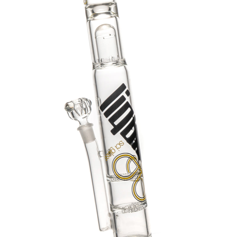 Liquid Sci - Straight Tube w/ Jacuzzi Perc - Black & Yellow Label - The Cave