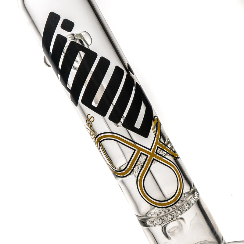 Liquid Sci - Straight Tube w/ Jacuzzi Perc - Black & Yellow Label - The Cave