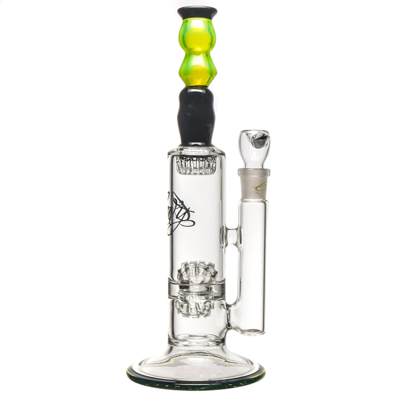 Envy Glass - Double Waffle Perc - Black & Slyme w/ Black Label - The Cave