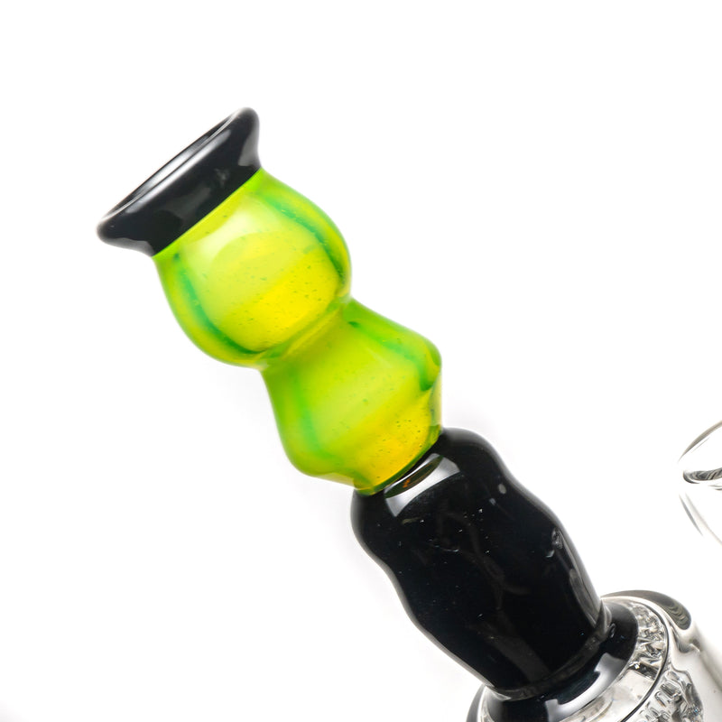 Envy Glass - Double Waffle Perc - Black & Slyme w/ Black Label - The Cave