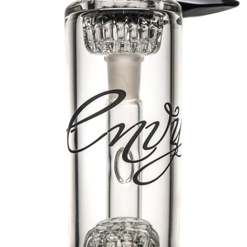 Envy Glass - Double Waffle Perc - Black & Slyme w/ Black Label - The Cave
