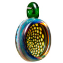 Harold Ludeman - Honeycomb Pendant - Double Amber Purple & Green Stardust - The Cave