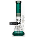 ROOR.US - 10” Fixed Beaker - 38x5 - Teal & Smoke - White & Red - The Cave