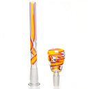 ROOR.US x Chase Adams - 18" Worked Beaker - 50x5 - Fire & Purple Fade to Clear - The Cave