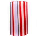 RekTipz - Glass Tip - 6 Shooter - 11mm - Red, White & Pink Stripe - The Cave