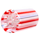 RekTipz - Glass Tip - 6 Shooter - 12mm - Red, White & Pink Stripe - The Cave