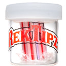 RekTipz - Glass Tip - 6 Shooter - 12mm - Red, White & Pink Stripe - The Cave