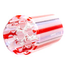 RekTipz - Glass Tip - 6 Shooter - 13mm - Red, White & Pink Stripe - The Cave