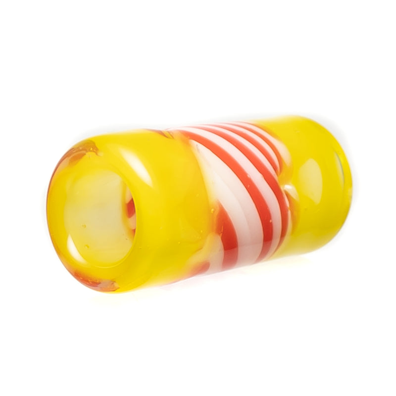 RekTipz - Glass Tip - XL - 12mm - UV Yellow w/Red & White - The Cave