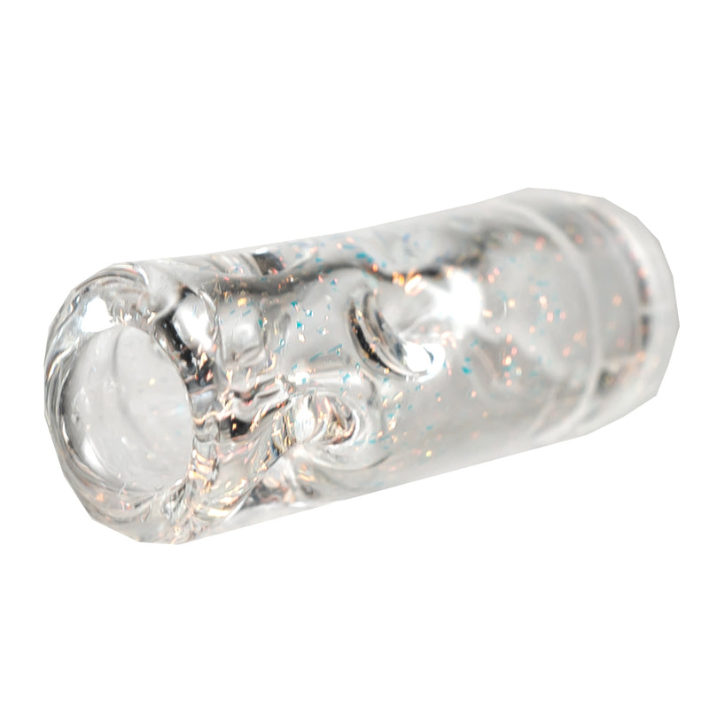 RekTipz - Glass Tip - XL - 11mm - Clear w/ Red Sparkle & Blasting - The Cave