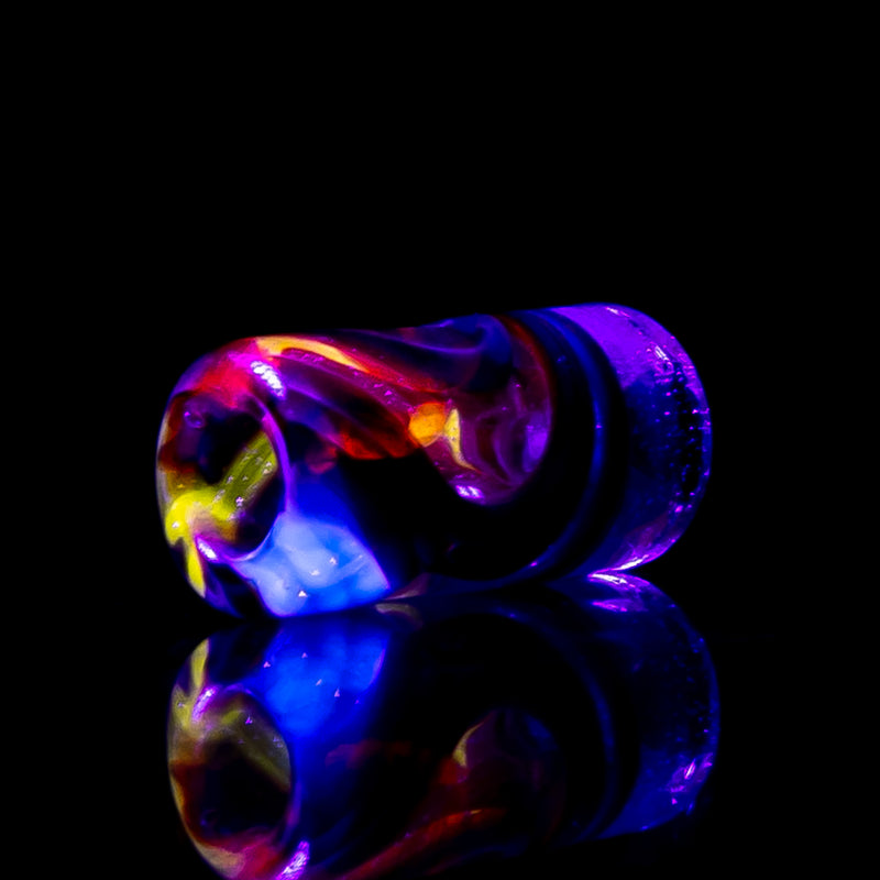 RekTipz - Glass Tip - 12mm - Amber Purple & UV Swirl w/ Pink Slyme Tip - The Cave