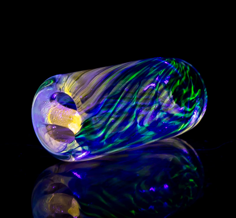 RekTipz - Glass Tip - XL - 12mm - Blue & White Swirl w/UV - The Cave