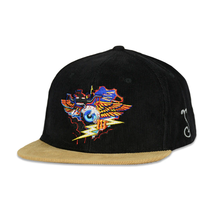 Grassroots - Rick Griffin Hopi Mask Black Tan Strapback Hat - OSFM - The Cave