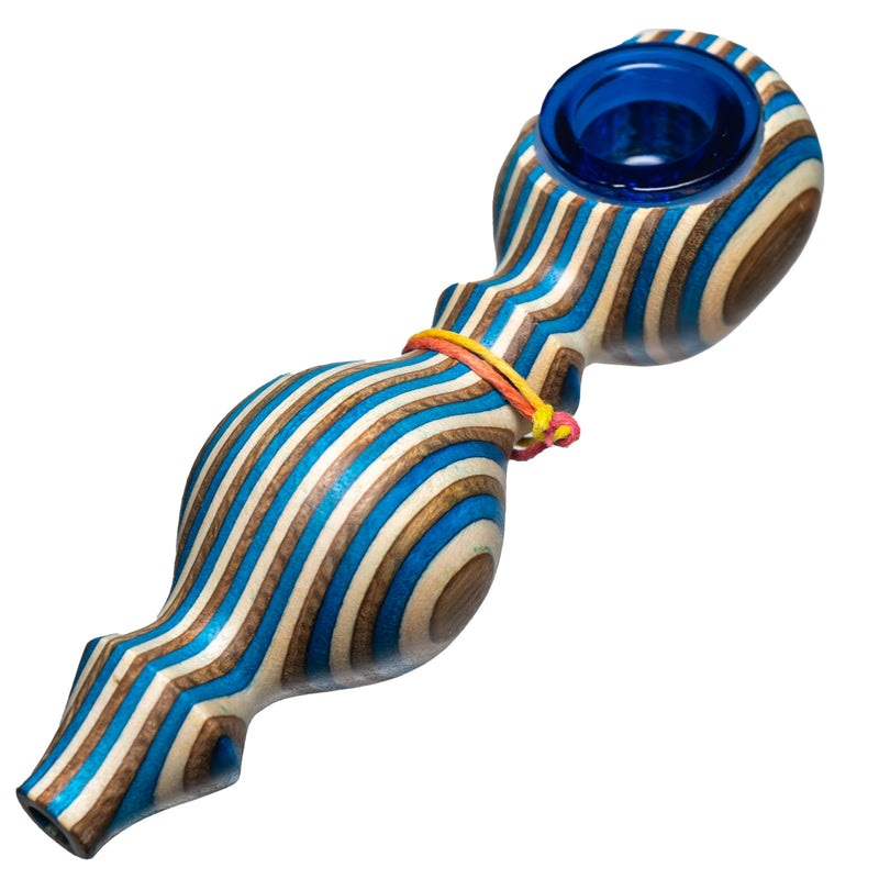 Steve's Dank Pipes - The Classic - Maine Spectra-Birch - Blue & White - Blue Bowl - The Cave