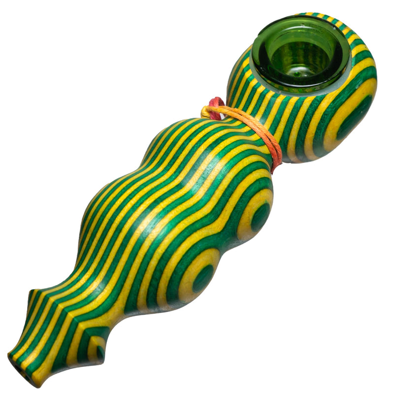 Steve's Dank Pipes - The Classic - Maine Spectra-Birch - Green & Yellow - Green Bowl - The Cave