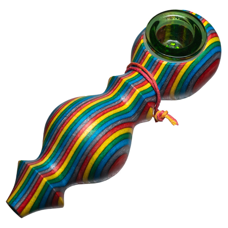 Steve's Dank Pipes - The Classic - Maine Spectra-Birch - Rainbow - Green Bowl - The Cave