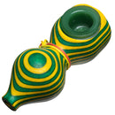 Steve's Dank Pipes - Small Pipe - Maine Spectra-Birch - Green & Yellow - Green Bowl - The Cave