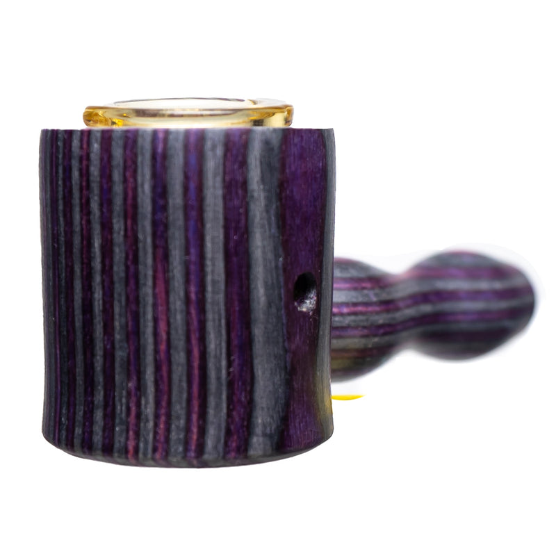 Steve's Dank Pipes - Cob Pipe - Maine Spectra-Birch - Purple & Grey - Yellow Bowl - The Cave