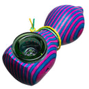 Steve's Dank Pipes - Small Pipe - Maine Spectra-Birch - Pink & Blue - Green Bowl