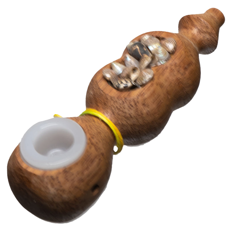 Steve's Dank Pipes - Inlay - Shells - South American Tornillo - White Bowl - The Cave