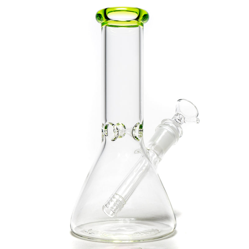 Shooters - 8" Beaker - Transparent Green Accent - The Cave