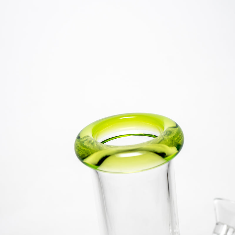 Shooters - 8" Beaker - Transparent Green Accent - The Cave