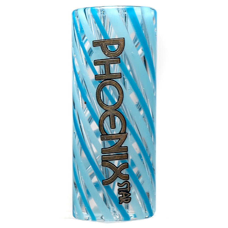 Phoenix Star - Glass Rolling Tip - Channeled - Aqua & Light Blue - The Cave