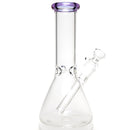 Shooters - 8" Beaker - Transparent Purple Accent - The Cave