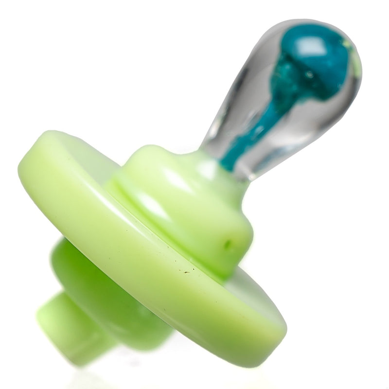 Shooters - Directional Carb Cap - Mushroom Handle - Green w/ Teal - The Cave