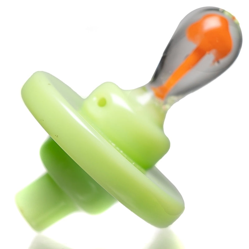 Shooters - Directional Carb Cap - Mushroom Handle - Green w/ Orange - The Cave