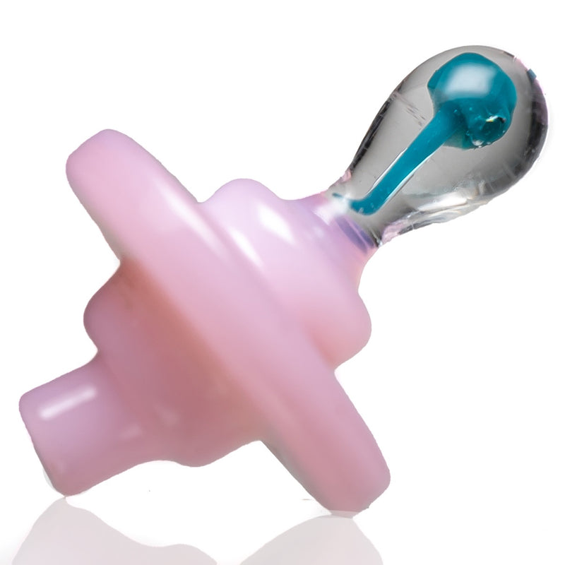 Shooters - Directional Carb Cap - Mushroom Handle - Pink w/ Aqua - The Cave