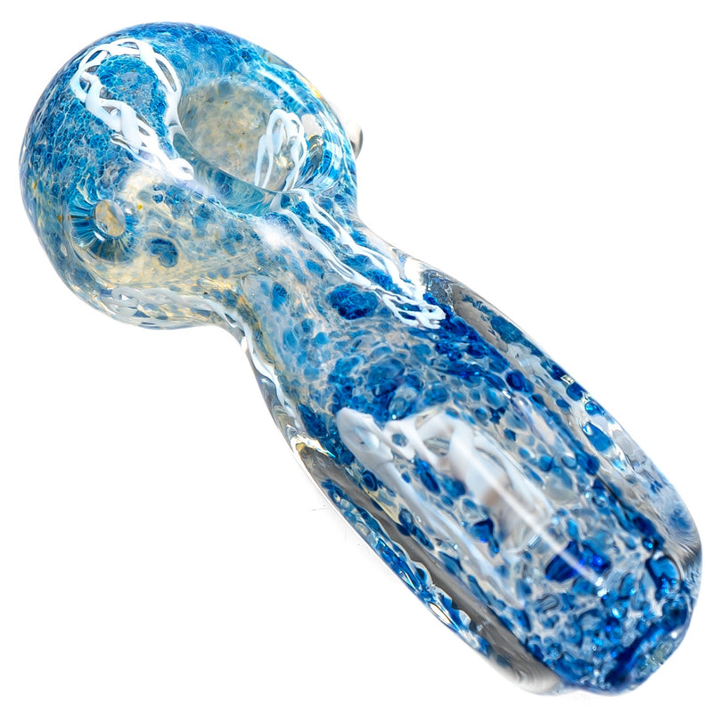 Shooters - Frit & Twist Cane Spoon w/ Squared Neck - Blue - The Cave