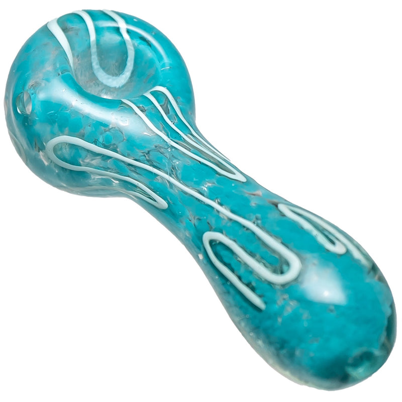 Shooters - Frit & Fume Spoon w/ Stringers - Aqua - The Cave