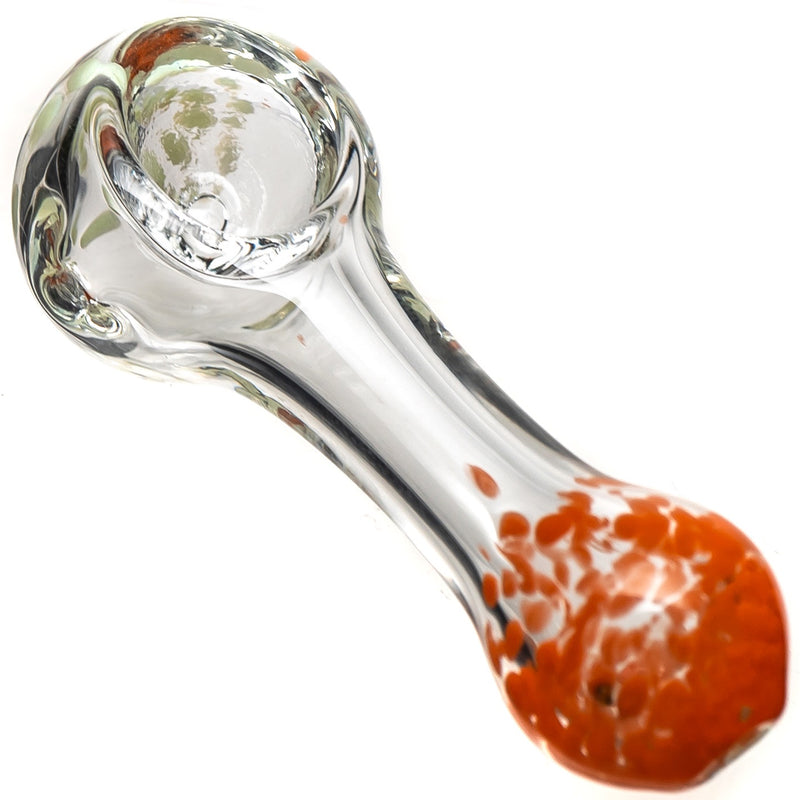 Shooters - Clear & Frit Spoon w/ Dots - Orange w/ Green - The Cave