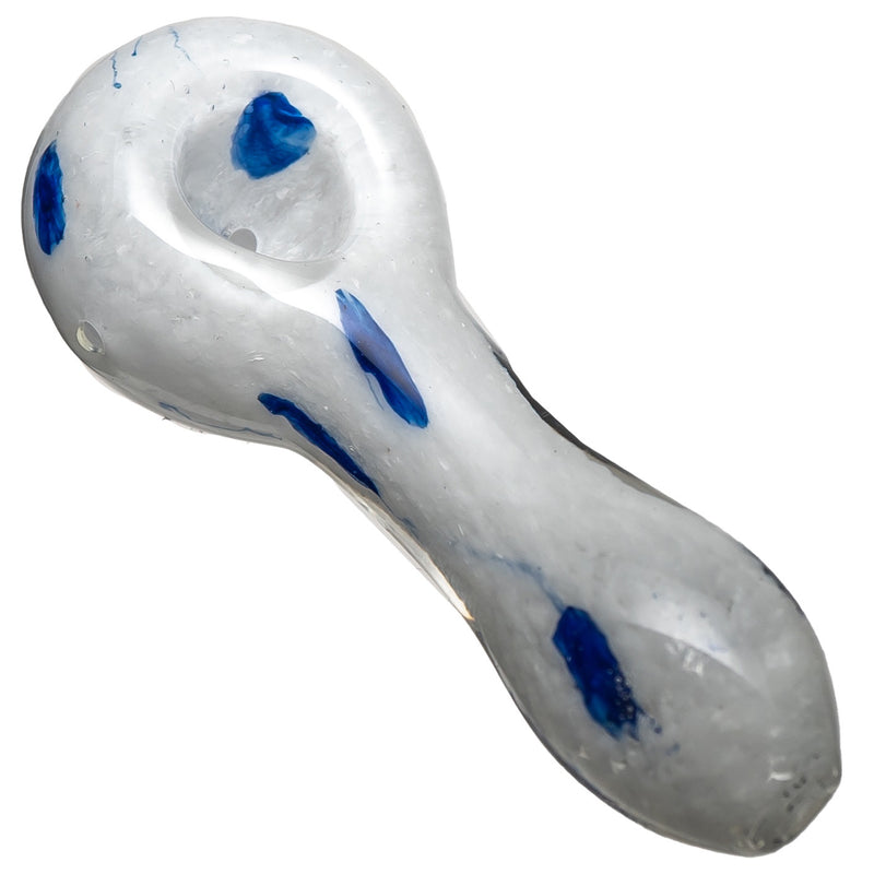 Shooters - Frit Spoon w/ Dots - White & Blue - The Cave